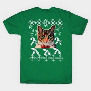 Ugly Christmas sweater with a kitty cat T-Shirt